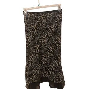 Stylish High-Low Leopard Print Skirt